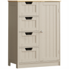 Priano Bathroom Storage Cabinet 4 Drawer 1 Door Cupboard Freestanding Unit Grey