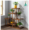 Balcony Flower Shelf Floor Standing Wood Shelves 6 Tiers Plant Pot Display Unit
