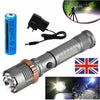 High Powered LED Tactical Torch Ultra Bright 990000lm Flashlight Rechargeable T6