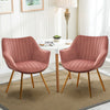 Set of 2 Dining Chairs Retro Gold Metal Legs Office Kitchen Lounge Chair Velvet