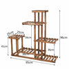 Upgrade Wooden Flower Pot Plant Stand Outdoor Indoor 6 Tier Rack Bonsai Display