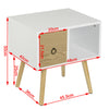 Bedside Table Cabinet Unit Storage Nightstand w/ Drawer Bedroom Furniture Grey