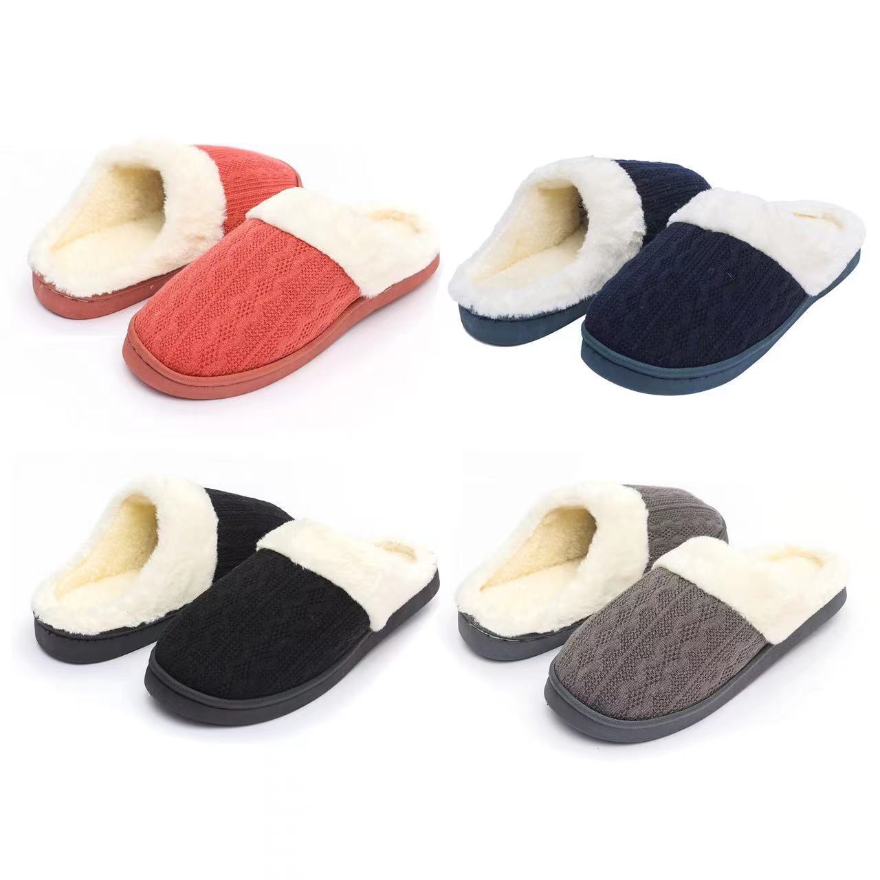LADIES WOMENS WARM FAUX FUR LINED COMFY HARD SOLE OUTDOOR SLIPPERS SHOES SIZE