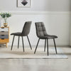 2 Pcs Brown Faux Leather/PU/ Velvet Dining Chairs Lint Chair Padded Dining Room