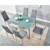 Black/White/Grey Dining Table and 4 / 6 Padded Chairs Set Home Kitchen Furniture