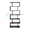 Wood Bookcase Bookshelf S Shape 6 Tier Shelves Free Shelving Storage Unit