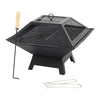 Square Fire Pit BBQ Grill Heater Outdoor Garden Firepit Brazier Patio Outside