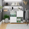 Mobile File Cabinet Lateral Filing Cabinet with 2 Drawers and Open Compartments