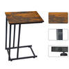 Metal Sofa End Table Side Tables Coffee Snack Table w/Wooden Top for Living Room