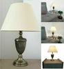 Kingswood Barley Round Traditional Bedside Table Lamp Shade Antique Brass Lamps