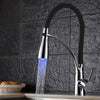 LED Kitchen Taps Pull Out Spray Basin Mixer Sink Tap Chrome Black Modern UK
