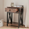 Bedside Table Cabinet Vintage Bedroom Nightstand Side End Table 1 Drawer & Shelf