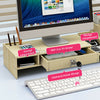 2 Tier Computer Monitor Stand Display PC/TV Screen Riser Desk Wooden Shelf Rack