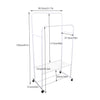 Mobile White Garment Rack Dual Clothes Rail Rolling Open Closet With Shoe Shelf