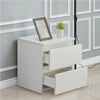 Modern Bedside Table Cabinet with 2 Drawers Nightstand Bedroom White Black NEW