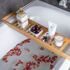 Bamboo Bathtub Tray Bath Table Bathroom Storage Rack Soap Wine Glass Organizer