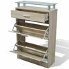 Wooden Shoe Cabinet Storage Cupboard 2/5 Drawer Hallway Footwear Organizer Rack