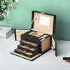 Mondeer Jewellery Box 4 Tier Jewelry Case w/ Lock Mirror and 3 Removable Drawers