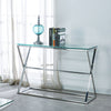 Living Room Glass Console Table Coffee Table Side End Table Chrome Leg Furniture