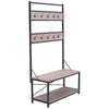 Coat Stand Hallway Shoe Rack Hat Coat Hanger Shelf Storage Rack Vintage Wooden