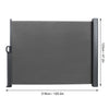 3M Retractable Side Awning Blind Screen Sunshade Garden Patio Windbreaker Grey