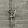 Bathroom Thermostatic Mixer Shower Set Square Chrome Twin Head Exposed Valve