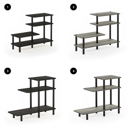 Furinno Turn-N-Tube 3-Tier Sofa Side Table Display Rack Cube Ladder Shelf