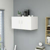 WALL MOUNTED CABINET FLOATING WALL SHELF STORAGE UNIT CUPBOARD 2 DOORS WHITE UK
