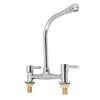 Modern Dual Lever Chrome Kitchen Sink Mixer Taps 2 Hole Deck Mounted Tap Faucet