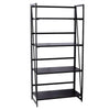 Foldable Storage Shelves Ladder Bookshelf Industrial Bookcase Vintage Gray