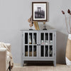 Wooden Storage Cabinet Freestanding Cupboard w/Glass Doors Home Office Sideboard