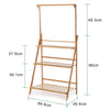 Height Adjustable Wooden Plant Stand Flower Pots Ladder Shelf with Hanging Rack