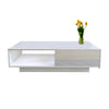 High Gloss Coffee Table With Storage Drawers RGB LED Modern Living Room Wooden