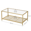 Coffee Table Tea Table Tempered Glass Top/Storage Shelf Living Room LGT031A01