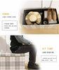 LARGE TARTAN LINEN FOLDING STORAGE OTTOMAN POUFFE SEAT FOOT STOOL TOY BOX BENCH