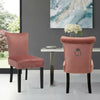 2x Crushed Velvet Dining Chairs Knocker Back/Ring Back Padded Seat Kitchen Chair