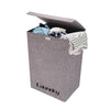 LARGE LAUNDRY BASKETS WASHING CLOTHES STORAGE FOLDING BASKET BIN WITH LID GREY P