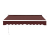 2.5/3/3.5/4m Retractable Awning Manual Striped Shade Garden Canopy Patio Shelter