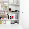Modern Dressing Table Makeup Desk w/4 Drawer&Sliding Mirror Stool White Bedroom