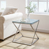 55cm Square Small Coffee Table Clear Glass Side Table End Display Office Bedroom