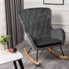 Fabric Padded Rocking Chair Comfy Relaxing Rocker Lounge Armchair Home Furniture