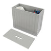 Grey/White Wooden Bathroom Storage Box Toilet Product Storage Tidy Box Unit New