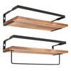 2X Wood Wall Hanging Shelf Storage Shelves Rustic Shelving Rack Display Kitchen