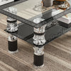 Lux Coffee Tables Black with Shelf Rectangle Modern Contemporary For Living Room