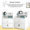 White Bedside Table Drawer Cabinet Small Side End Table Nightstand Storage Shelf