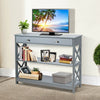 3-Tier Console Table X-design Wooden Hall Desk Side End Table W/ Storage Shelf