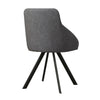 2× Retro Dining Chairs Grey PU Faux Leather Luxury Padded Seat Home Restaurant