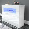 Cabinet Cupboard sideboard TV Unit Matt Body and High Gloss Doors + LED Light