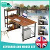 Home Wood Computer Desk PC Laptop Table Office Study Simple Workstation Shelves