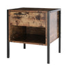 Rustic Bedside Table With Drawer Metal Black Legs Side Table Bedroom Furniture